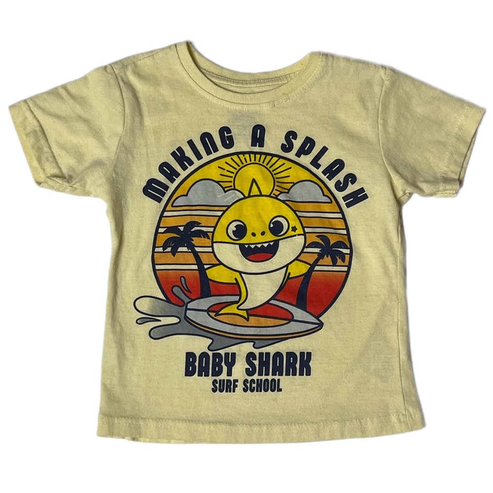 NICKELODEON Baby Shark Boys Yellow Size 6 Short Sleeve Graphic T-Shirt